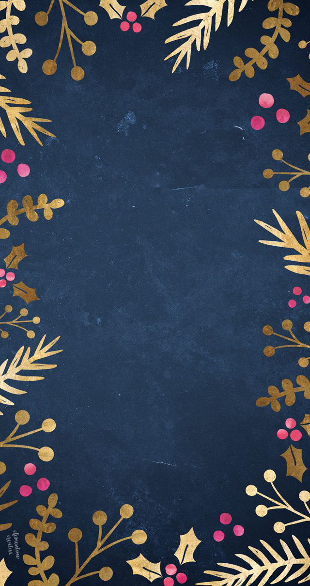 Blue background gold pink flowers #3 free wallpaper for mobile - medium preview image