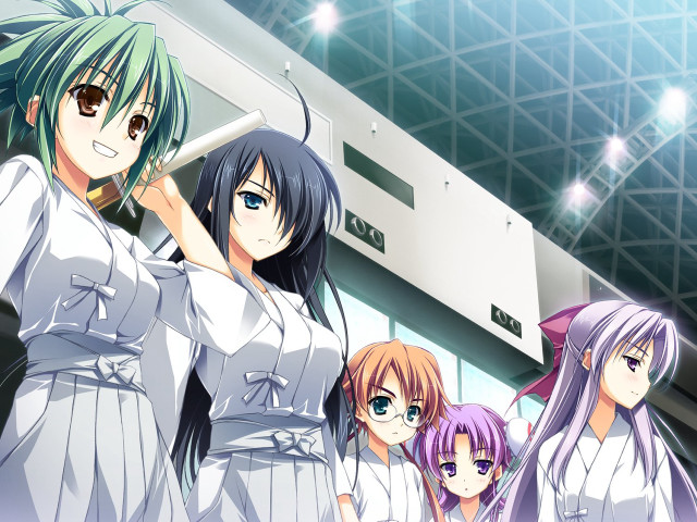 Anime girls stadium basketball hoop free wallpaper for desktop - medium preview image