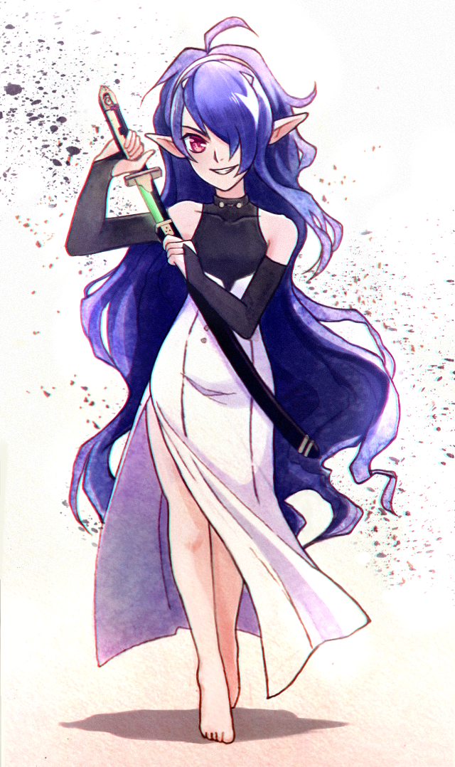 Woman sword black top white free wallpaper for mobile - medium preview image