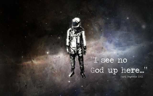 Space suit galaxy quote aurora free wallpaper for desktop - medium preview image
