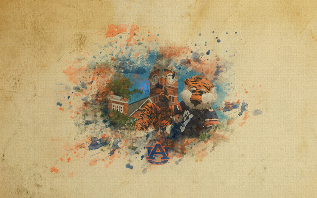 Tiger football player building blue free wallpaper for desktop - medium preview image