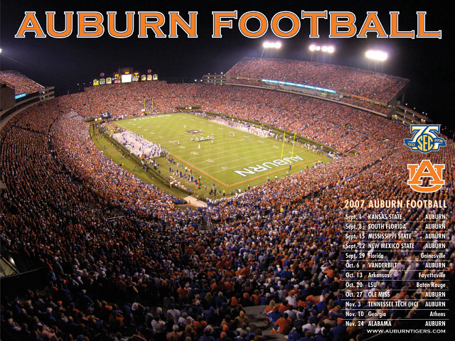 Football stadium night auburn fans free wallpaper for desktop - medium preview image