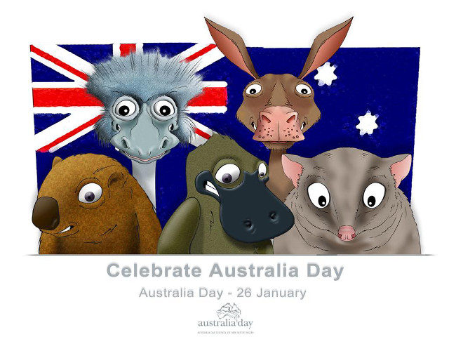 Animals flag celebrate australia day free wallpaper for desktop - medium preview image