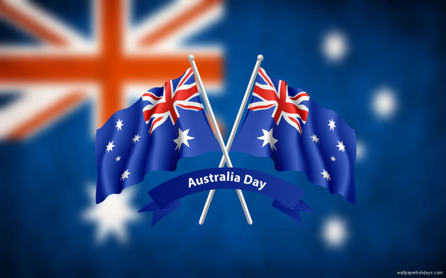 Australia day flags background stars free wallpaper for desktop - medium preview image