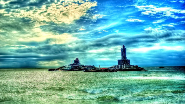Large body of water lighthouse free wallpaper for desktop - medium preview image