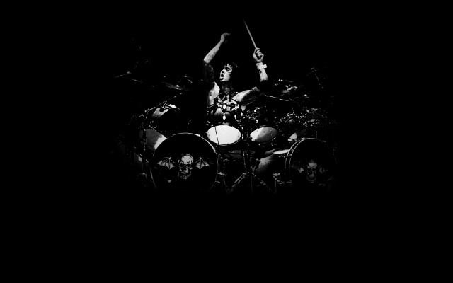 Drummer playing drums dark arms free wallpaper for desktop - medium preview image