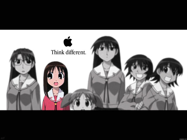Anime girls think different apple free wallpaper for desktop - medium preview image
