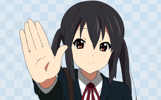 Girl suit tie hand up free wallpaper for desktop - medium preview image