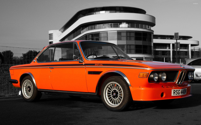Orange bmw building background blackwhite free wallpaper for desktop - medium preview image