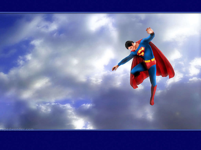 Superman man flying arms up free wallpaper for desktop - medium preview image