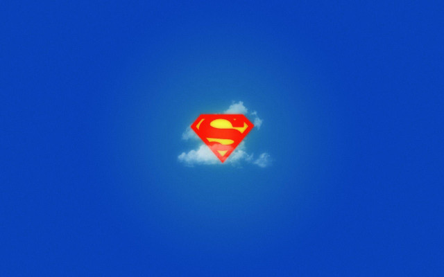 Superman logo sky clouds below free wallpaper for desktop - medium preview image