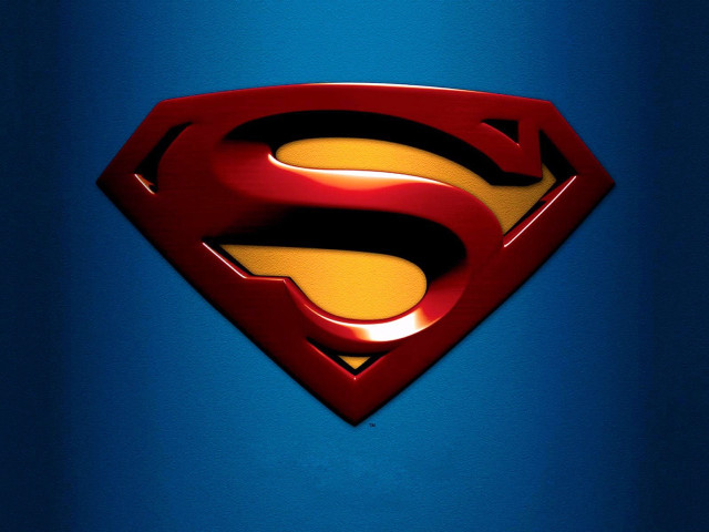 Superman logo blue background yellow free wallpaper for desktop - medium preview image
