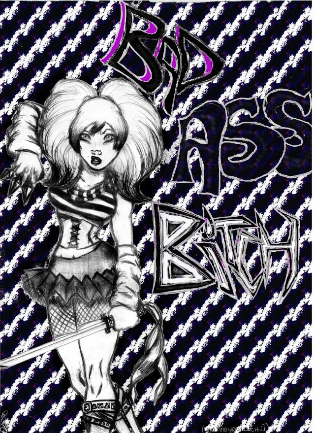 Girl sword crown drawing art free wallpaper for mobile - medium preview image