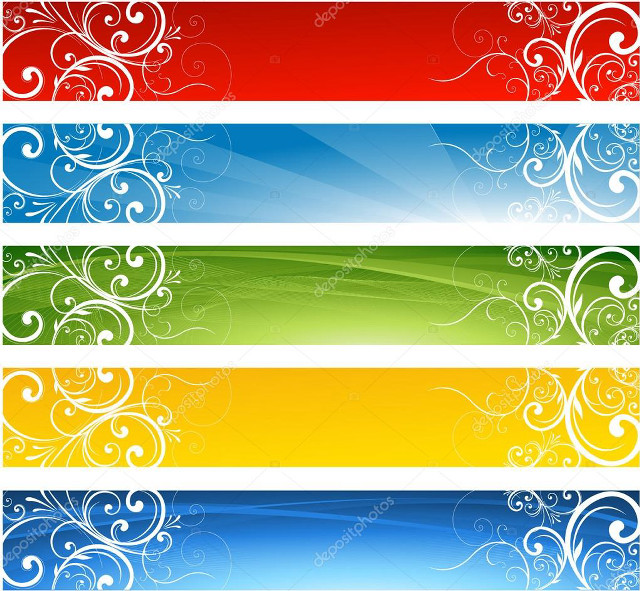 Four banners swirls sunbeams stock free wallpaper for tablet - medium preview image