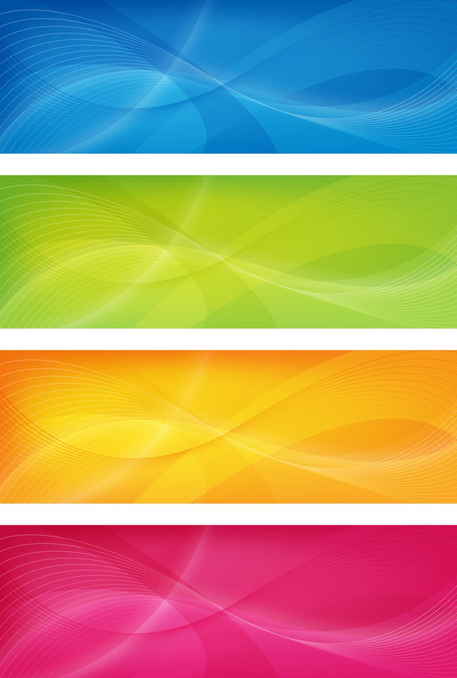 Colorful banners wavy lines set free wallpaper for mobile - medium preview image