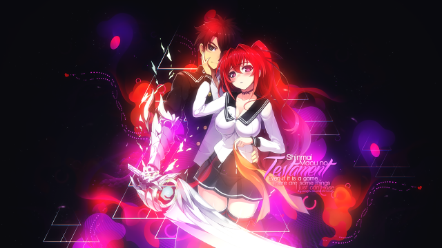 Anime couple dark background bright free wallpaper for desktop - medium preview image