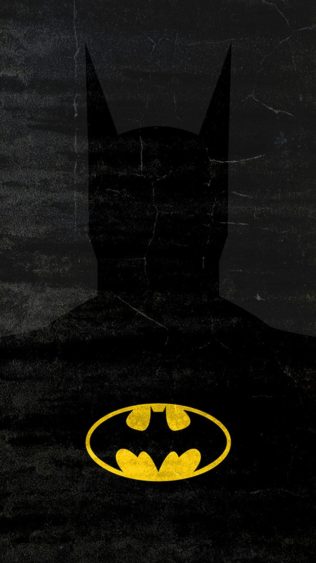 Batman silhouette bat symbol yellow free wallpaper for mobile - medium preview image