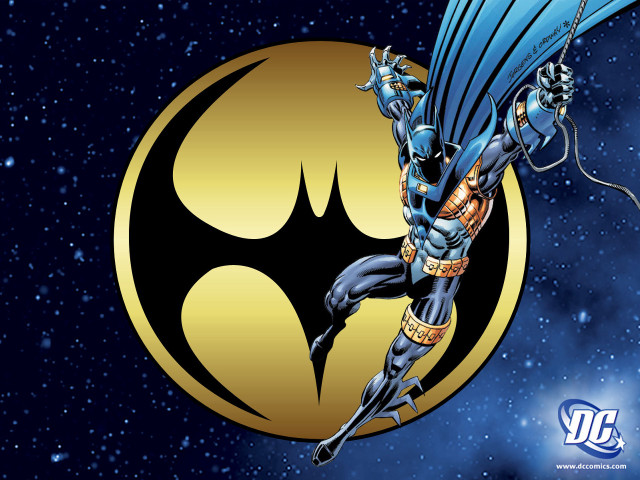 Batman flying bat gold circle free wallpaper for desktop - medium preview image