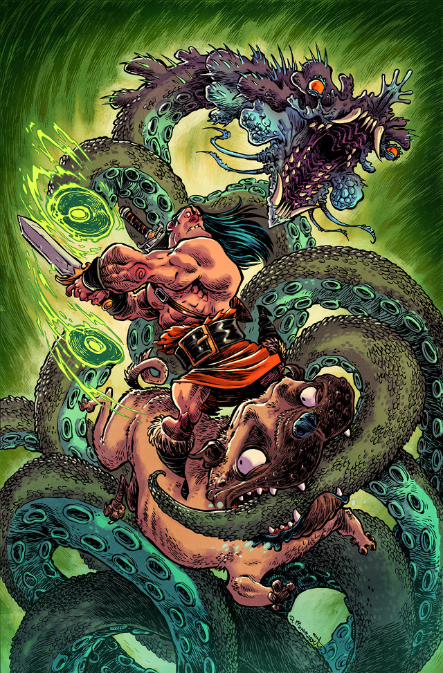 Man riding giant snake sword free wallpaper for mobile - medium preview image