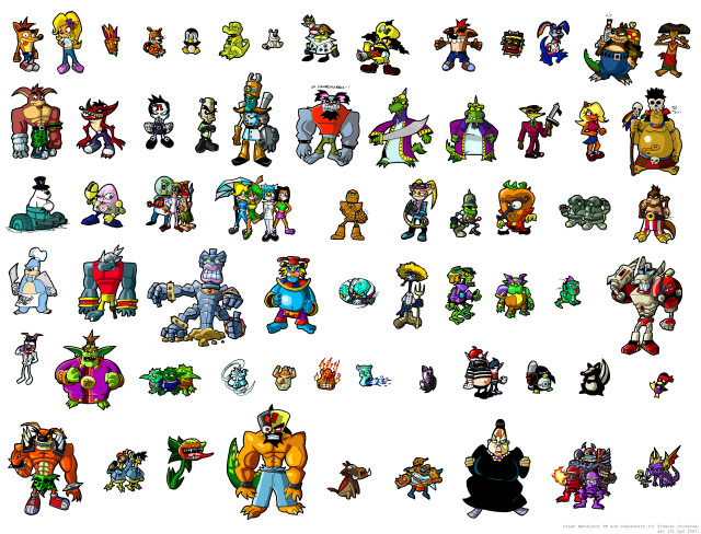 Cartoon characters bunch different image free wallpaper for desktop - medium preview image