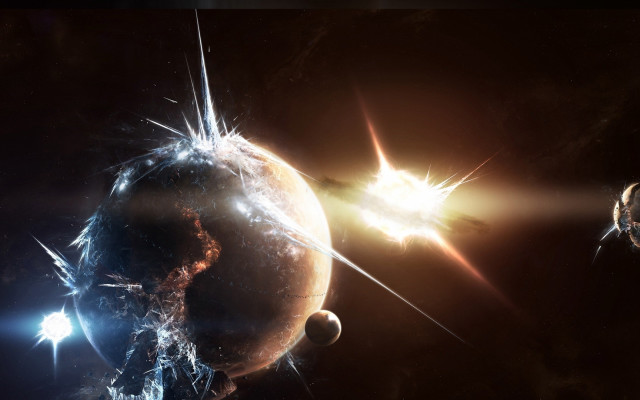 Space scene planet stars background #2 free wallpaper for desktop - medium preview image