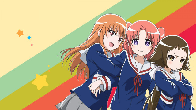 Anime girls rainbow background stars #3 free wallpaper for desktop - medium preview image