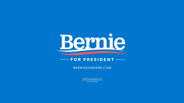 Blue background bernie sign red free wallpaper for desktop - medium preview image