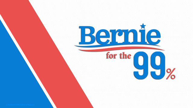 Bernie 99percent banner red white free wallpaper for desktop - medium preview image