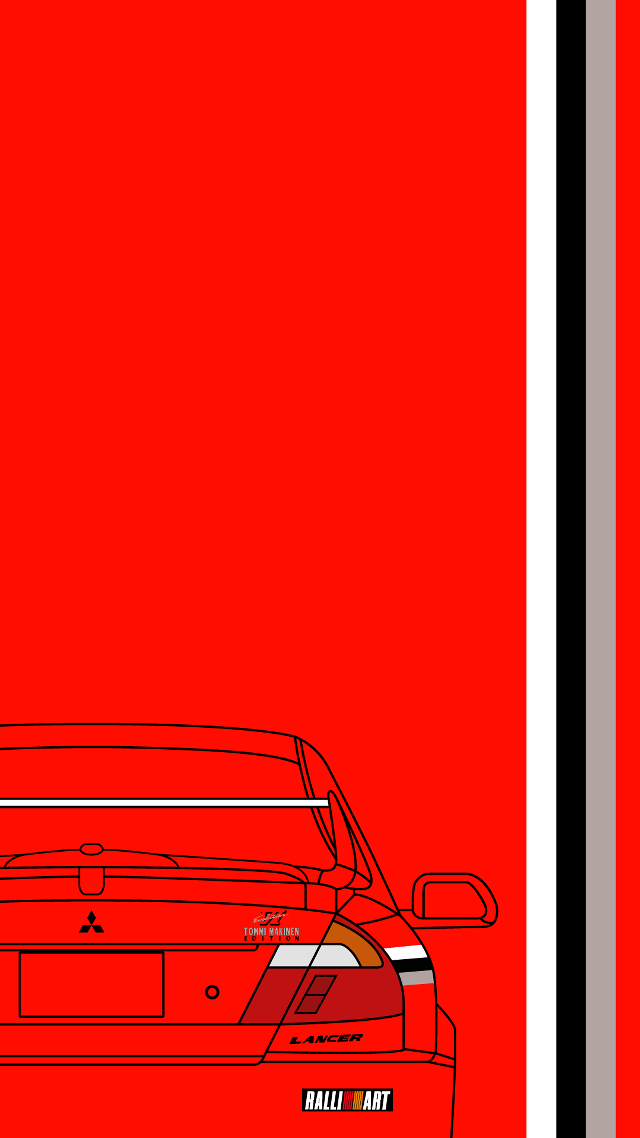 Red car white stripe black free wallpaper for mobile - medium preview image