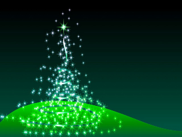 Green christmas tree stars hill free wallpaper for desktop - medium preview image