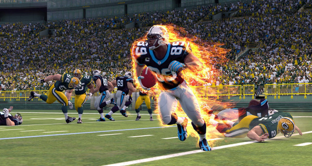 Football player running fireball game free wallpaper for desktop - medium preview image