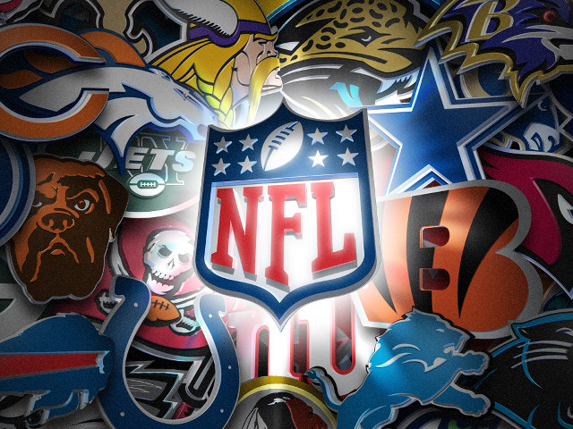 Nfl logos wall light up free wallpaper for desktop - medium preview image