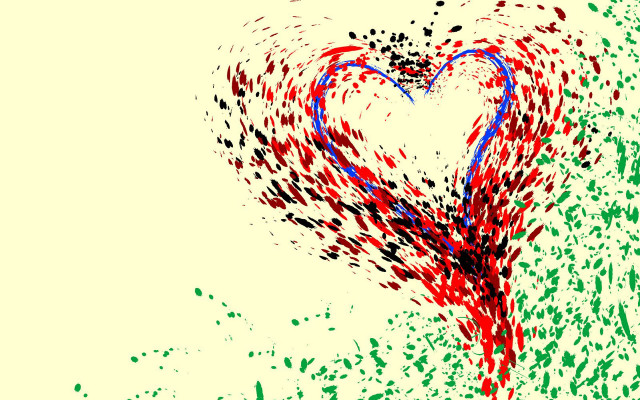Heart painted colors splatters artistic free wallpaper for desktop - medium preview image