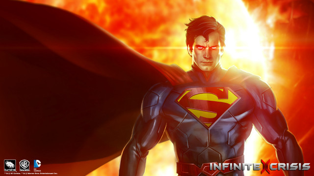 Superman fire background red light free wallpaper for desktop - medium preview image