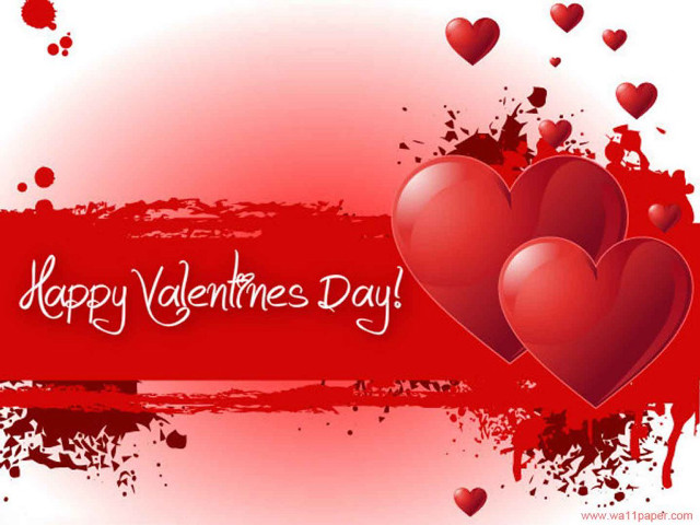 Valentine hearts blood red background free wallpaper for desktop - medium preview image