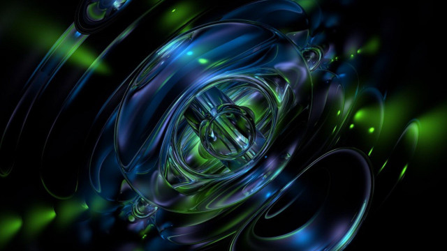 Circular object green blue lights free wallpaper for desktop - medium preview image