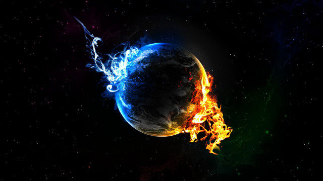 Fireball blue flame dark sky free wallpaper for desktop - medium preview image