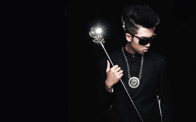 Man black suit sunglasses metal free wallpaper for desktop - medium preview image