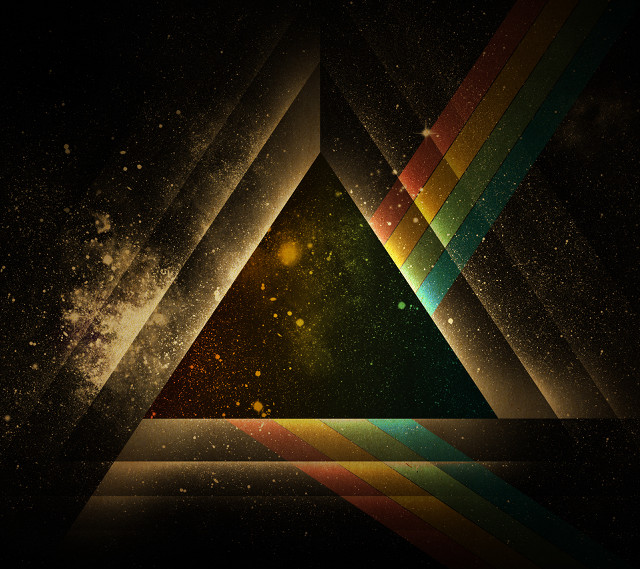 Triangle rainbow stripe star middle free wallpaper for tablet - medium preview image