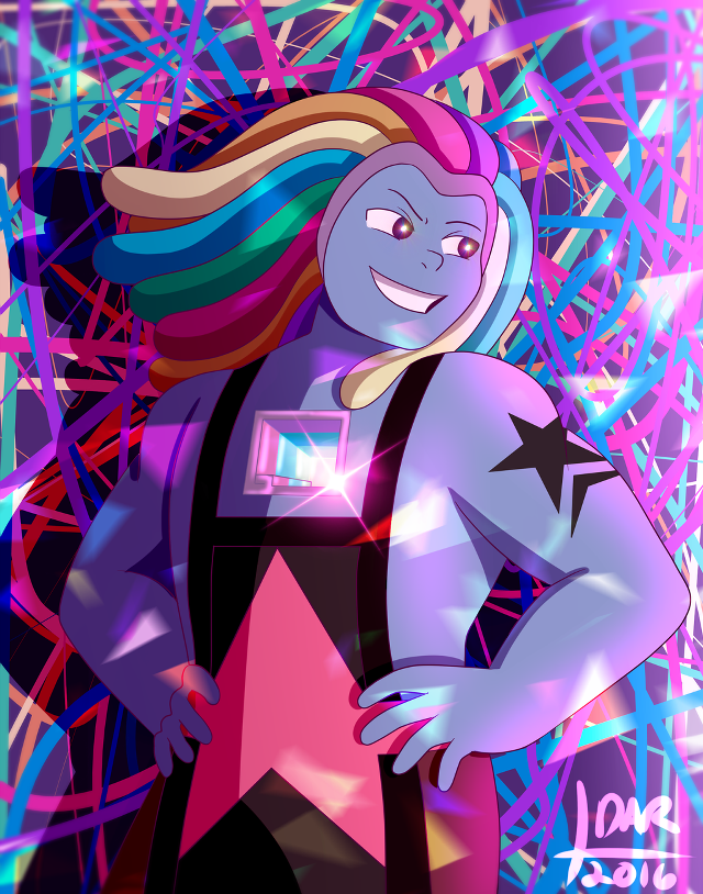 Cartoon character star rainbow hair free wallpaper for mobile - medium preview image