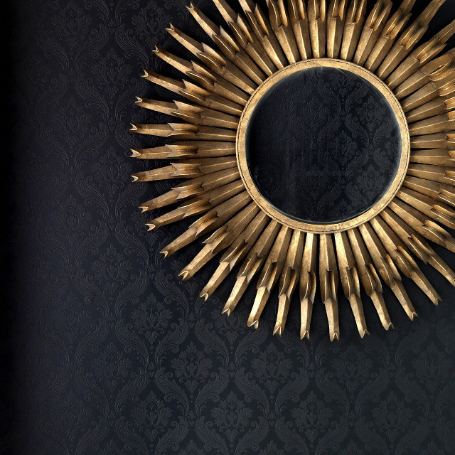 Mirror gold spikes wall black free wallpaper for tablet - medium preview image