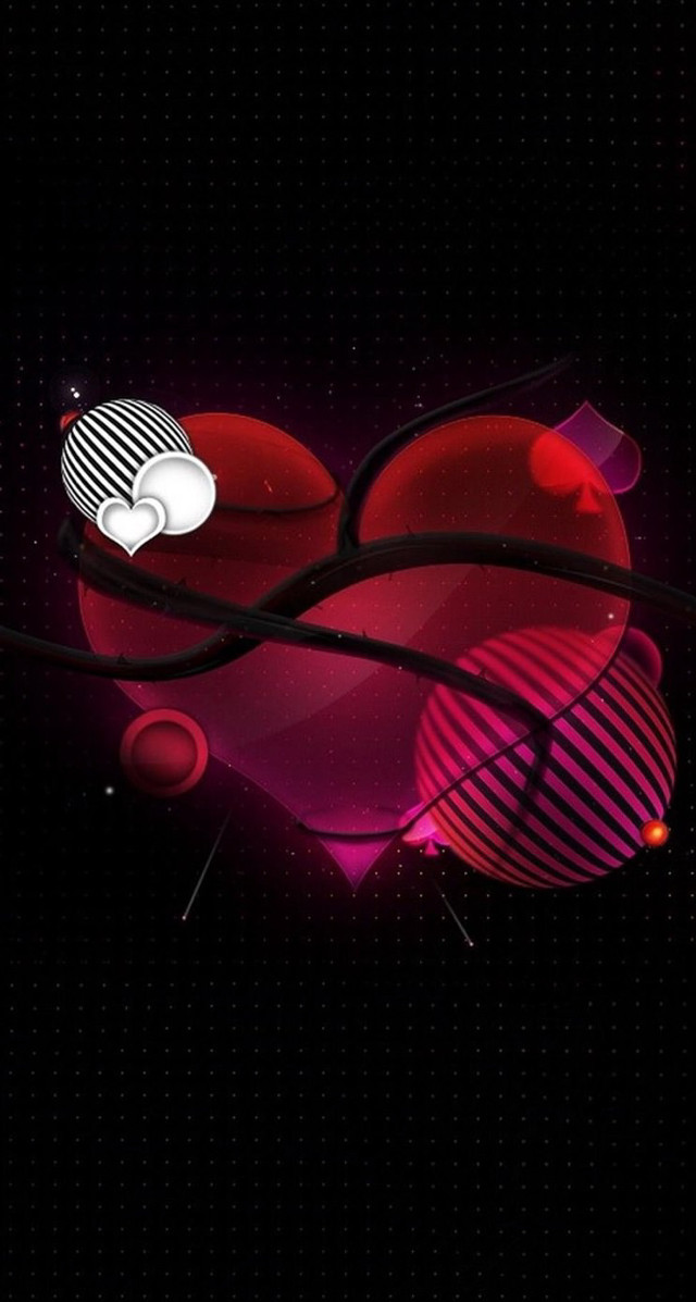 Heart scissors black background red free wallpaper for mobile - medium preview image