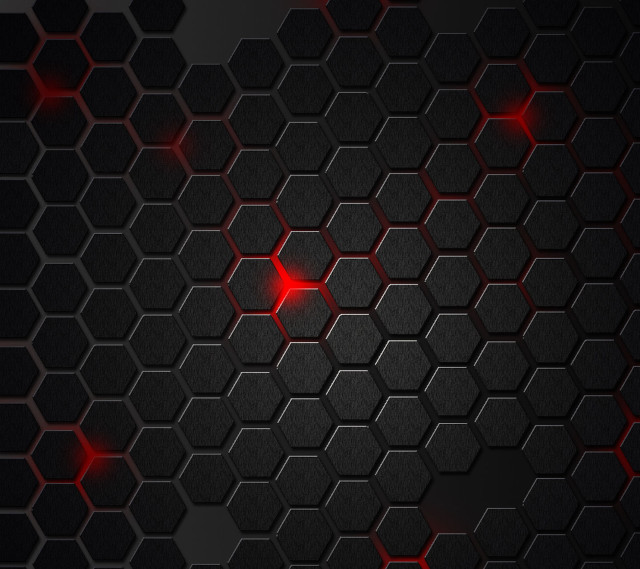 Dark background red lights hexagonal free wallpaper for tablet - medium preview image