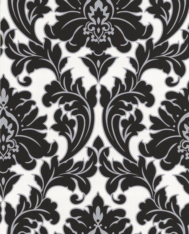 Black white floral wallpaper design #2 free wallpaper for mobile - medium preview image