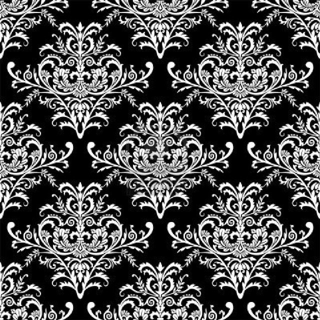 Black white floral pattern swirls free wallpaper for tablet - medium preview image