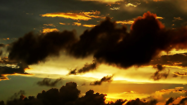 Cloudy sky plane flying distance free wallpaper for desktop - medium preview image