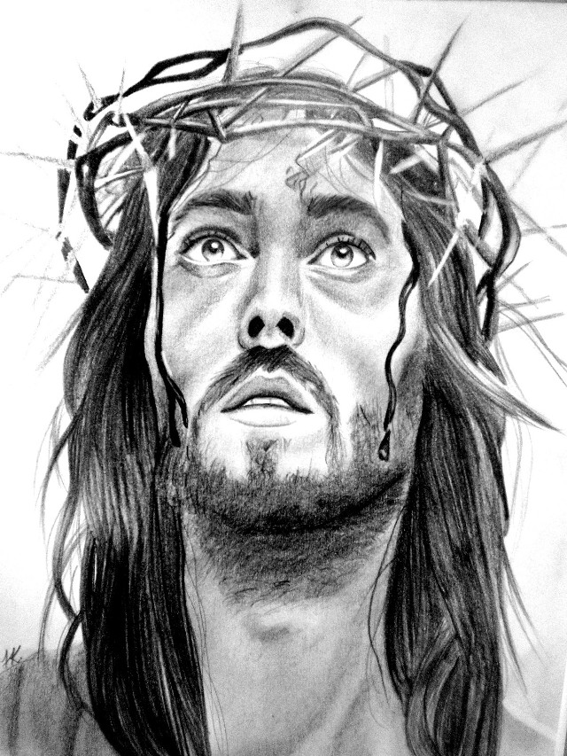 Jesus crown thorns cross forehead free wallpaper for mobile - medium preview image