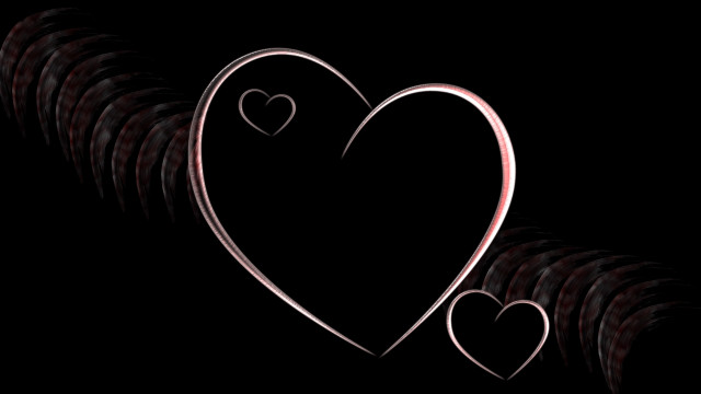 Hearts black background pink border free wallpaper for desktop - medium preview image