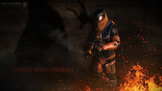 Man gasmask fire suit flames free wallpaper for desktop - medium preview image