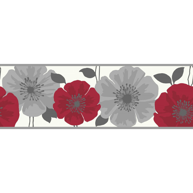 Red gray flower border leaves free wallpaper for tablet - medium preview image